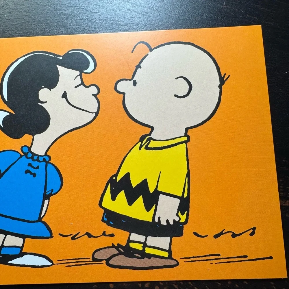 Charles M. Schulz Museum Orange‎ Charlie Brown and Lucy Postcard 4x6 Unstamped